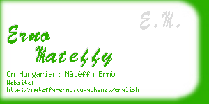 erno mateffy business card
